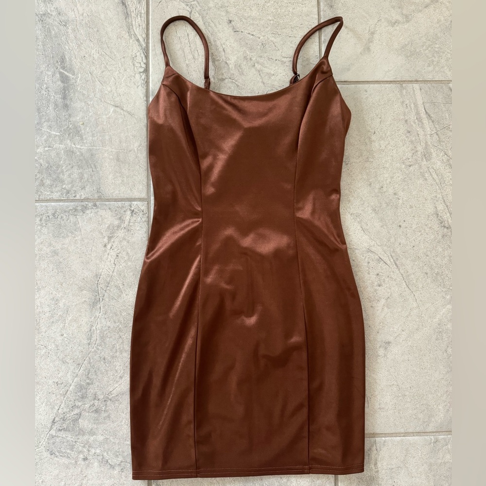 Fashion Nova brown mini dress size M